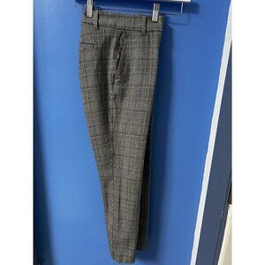 GAP Gray Plaid Slim Fit Womens Trousers With Pockets, WORK ATTIRE, WORK TROUSERS
